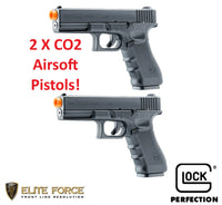 2 X Refurbished Airsoft Licensed Glock G19 Fixed Slide CO2 Pistol Gen 3