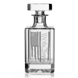 We The People American Flag Decanter Whiskey Glass 5 Piece Set, New