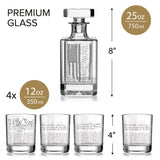 We The People American Flag Decanter Whiskey Glass 5 Piece Set, New