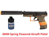 Refurbished Airsoft Umarex Walther PPQ Black & Tan Spring Pistol Kit SB199 with 400 bbs