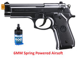 Refurbished 4 Pack Black Beretta 92 Spring 6MM Airsoft Pistols with 400 bbs 260 FPS
