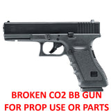 Licensed Glock 17 BROKEN BB Gun G17 Gen 3 CO2 BB Gun Prop Gun, For Prop Use Only
