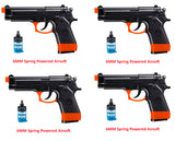 Refurbished 4 Pack Beretta 92 Spring 6MM Airsoft Pistols with 400 bbs 260 FPS