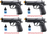 Refurbished 4 Pack Black Beretta 92 Spring 6MM Airsoft Pistols with 400 bbs 260 FPS