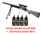 Crosman Game Face Airsoft Spring Sniper Rifle Bundle 425 FPS New W/BB's