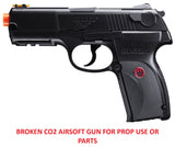 Ruger P345 Pistol Prop Gun, BROKEN CO2 Plastic Airsoft Gun, For Prop Use Only
