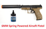Refurbished Airsoft Umarex Walther PPQ Black & Tan Spring Pistol Kit with 400 bbs