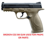 Licensed Smith & Wesson M&P40 PROP Gun, Broken 4.5MM BB Gun, Blk/Tan