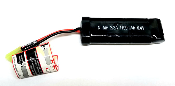 8.4V Ni-MH 1100mAh airsoft battery for M4, Scar, X95, and other Aisoft AEG's