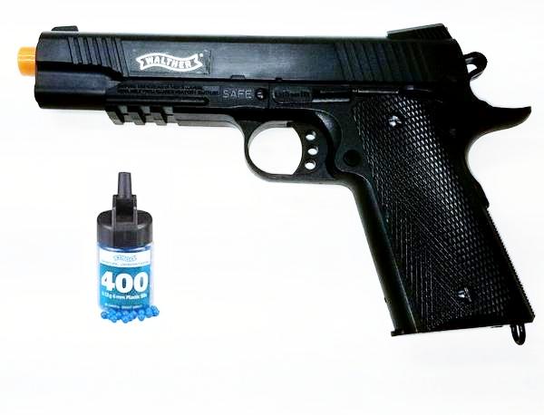 Refurbished Airsoft Walther 1911 Spring Pistol with 400ct BB's